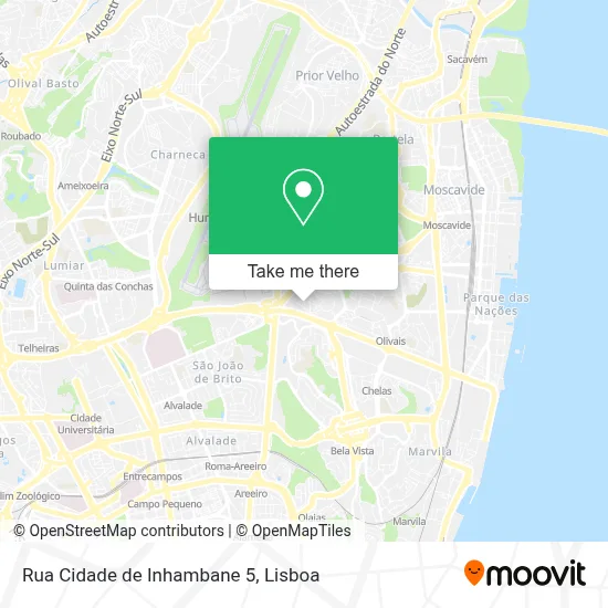 Rua Cidade de Inhambane 5 mapa