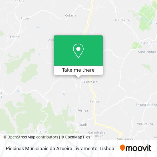 Piscinas Municipais da Azueira Livramento mapa