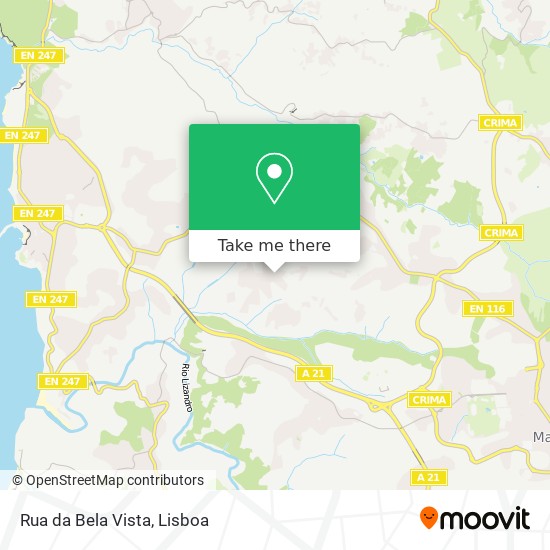 Rua da Bela Vista mapa