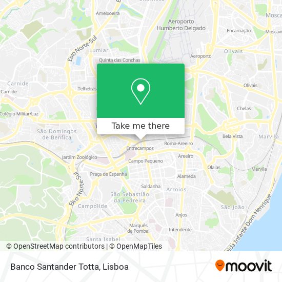 Banco Santander Totta map