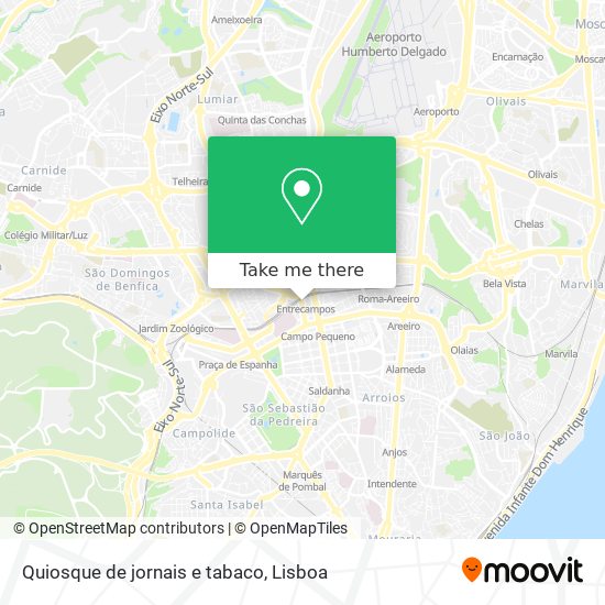 Quiosque de jornais e tabaco mapa