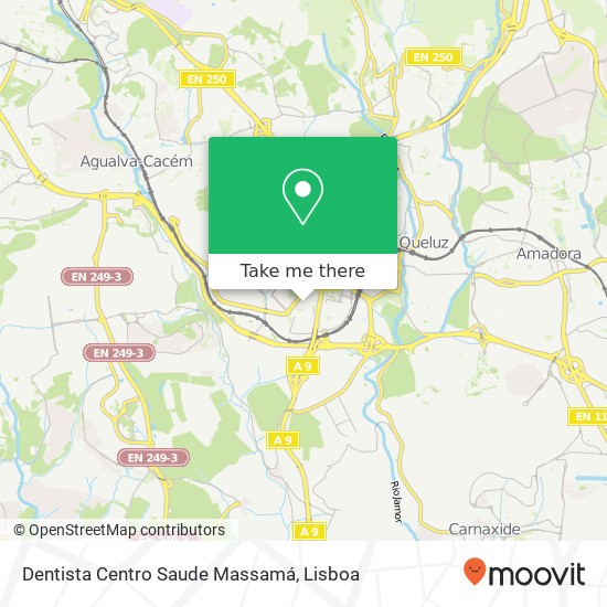 Dentista Centro Saude Massamá mapa