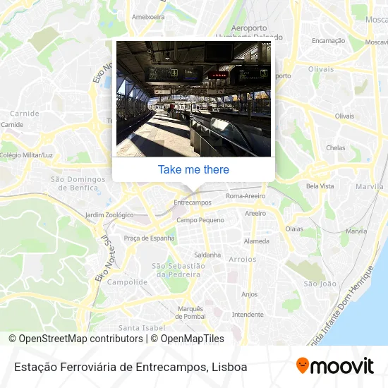 Estação Ferroviária de Entrecampos mapa
