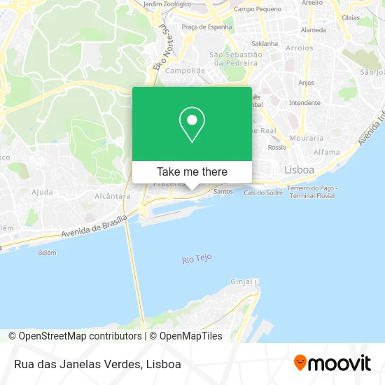 Rua das Janelas Verdes map