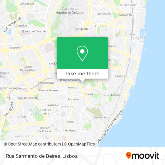 Rua Sarmento de Beires mapa