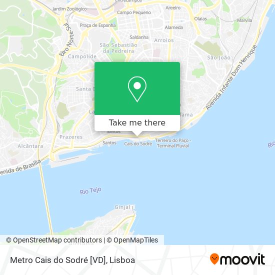 Metro Cais do Sodré [VD] mapa