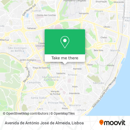 Avenida de António José de Almeida mapa