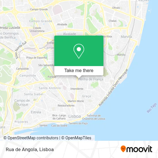 Rua de Angola mapa