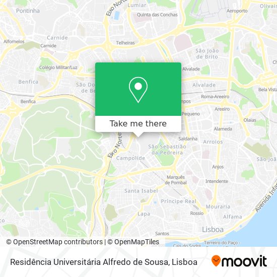 Residência Universitária Alfredo de Sousa mapa