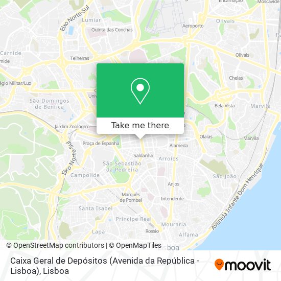 Caixa Geral de Depósitos (Avenida da República - Lisboa) mapa