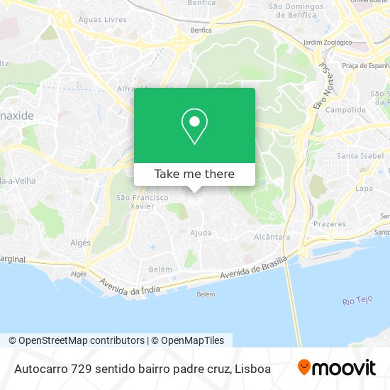 Autocarro 729 sentido bairro padre cruz map