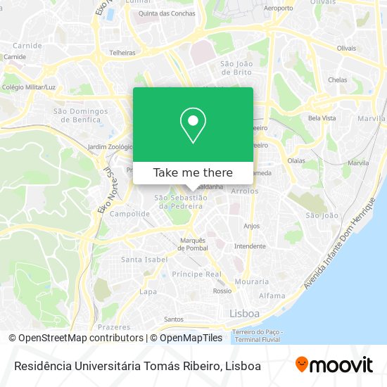 Residência Universitária Tomás Ribeiro map