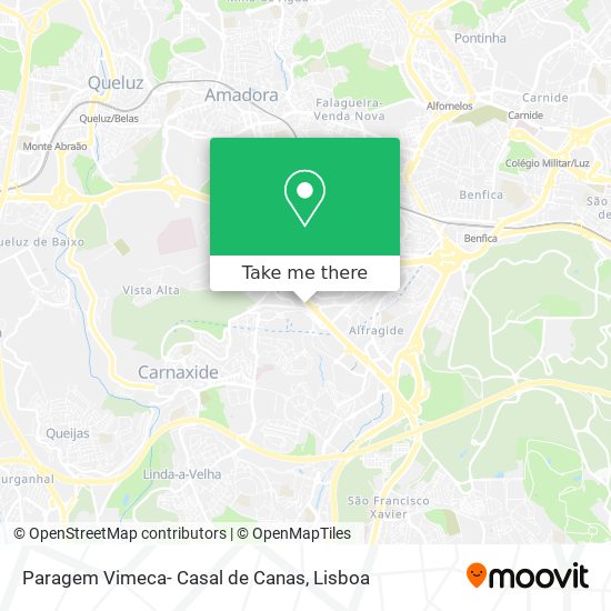 Paragem Vimeca- Casal de Canas mapa