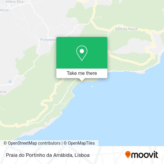 Praia do Portinho da Arrábida mapa
