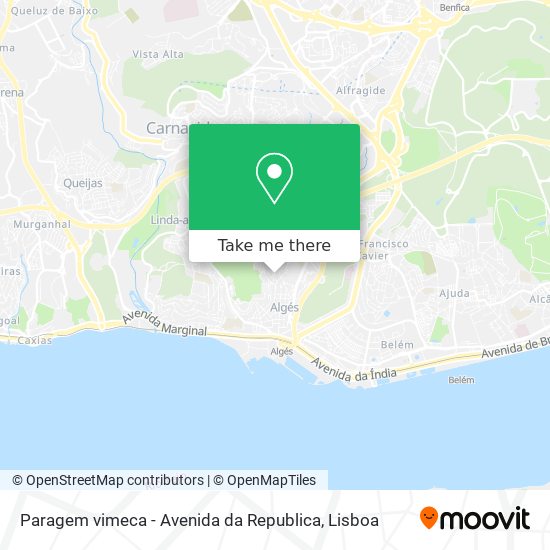 Paragem vimeca - Avenida da Republica mapa