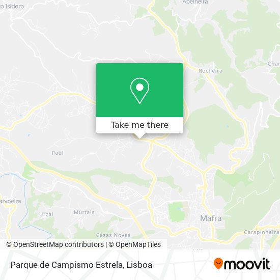 Parque de Campismo Estrela mapa