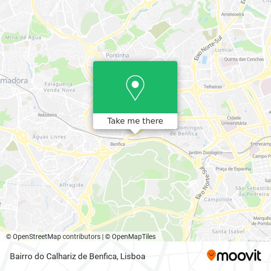 Bairro do Calhariz de Benfica map