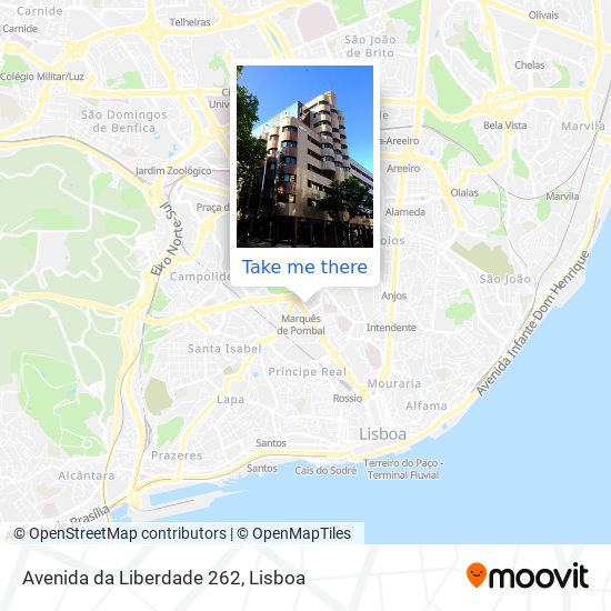 Avenida da Liberdade 262 mapa