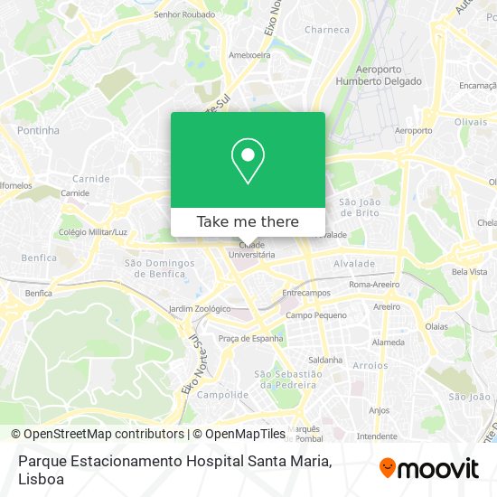 Parque Estacionamento Hospital Santa Maria map