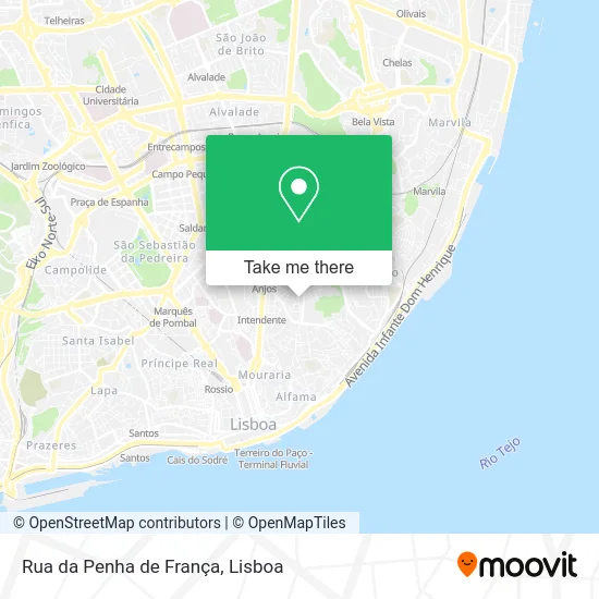 Rua da Penha de França map