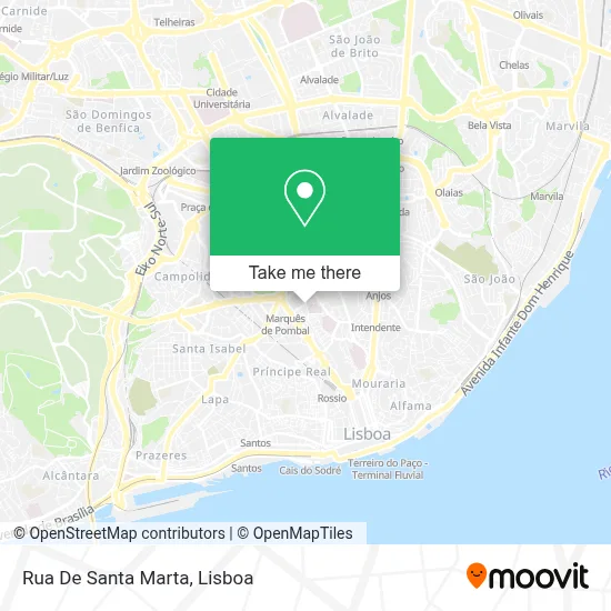 Rua De Santa Marta mapa