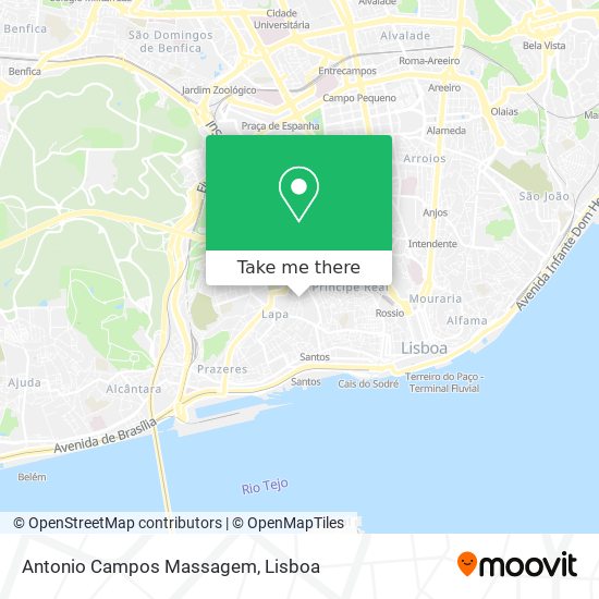 Antonio Campos Massagem mapa