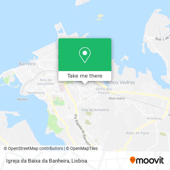 Igreja da Baixa da Banheira mapa