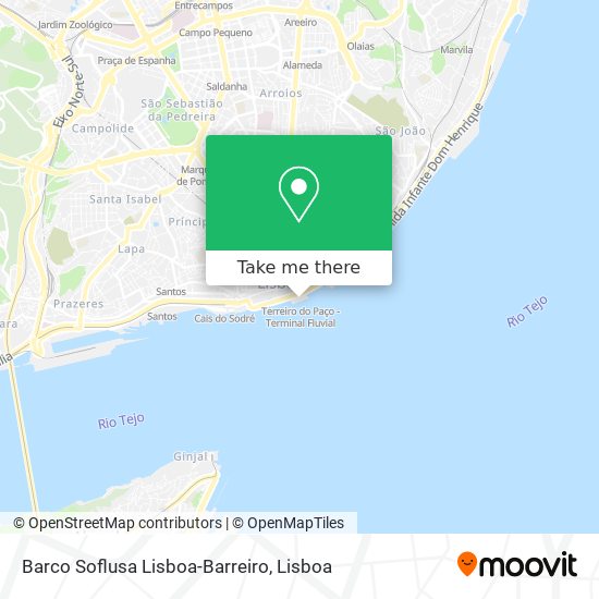 Barco Soflusa Lisboa-Barreiro map