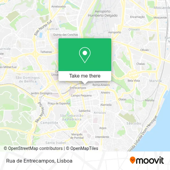 Rua de Entrecampos mapa