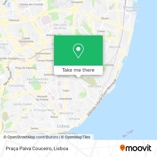 Praça Paiva Couceiro mapa