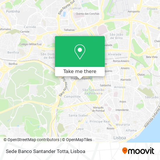 Sede Banco Santander Totta map