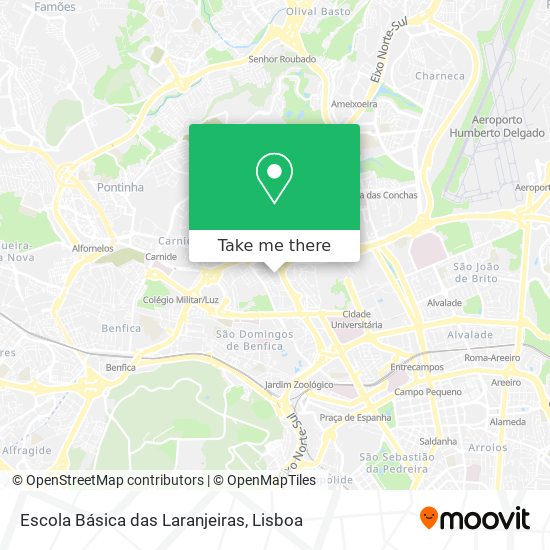 Escola Básica das Laranjeiras mapa