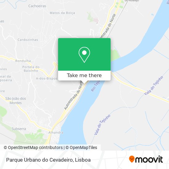 Parque Urbano do Cevadeiro mapa