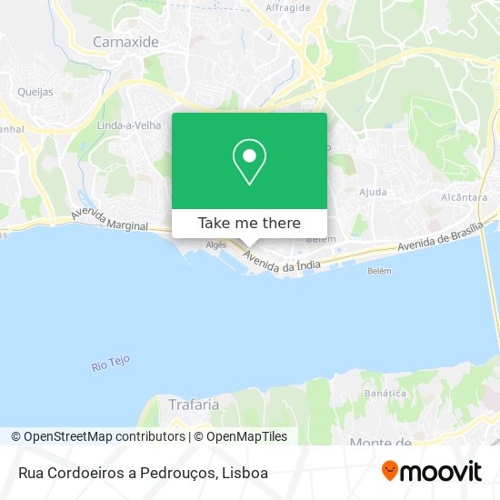 Rua Cordoeiros a Pedrouços map