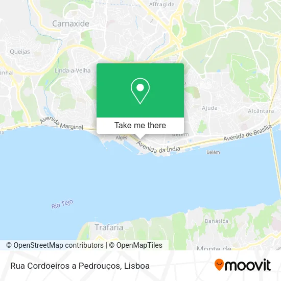 Rua Cordoeiros a Pedrouços map
