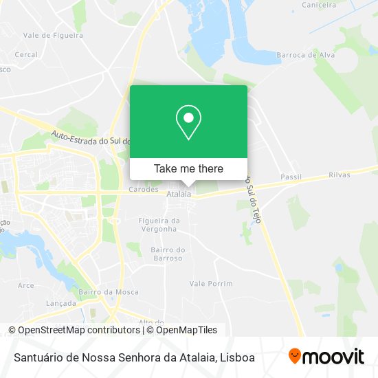 Santuário de Nossa Senhora da Atalaia mapa