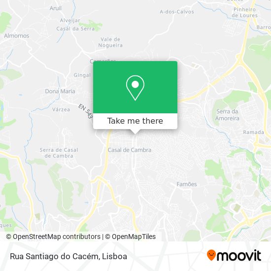 Rua Santiago do Cacém mapa
