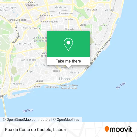 Rua da Costa do Castelo map