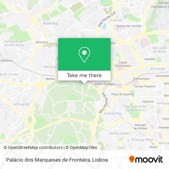 Palácio dos Marqueses de Fronteira mapa