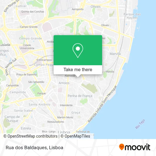 Rua dos Baldaques mapa