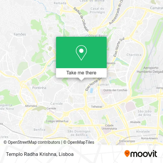 Templo Radha Krishna mapa