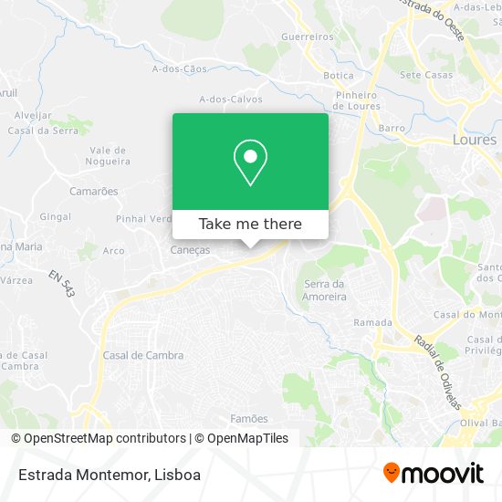 Estrada Montemor mapa