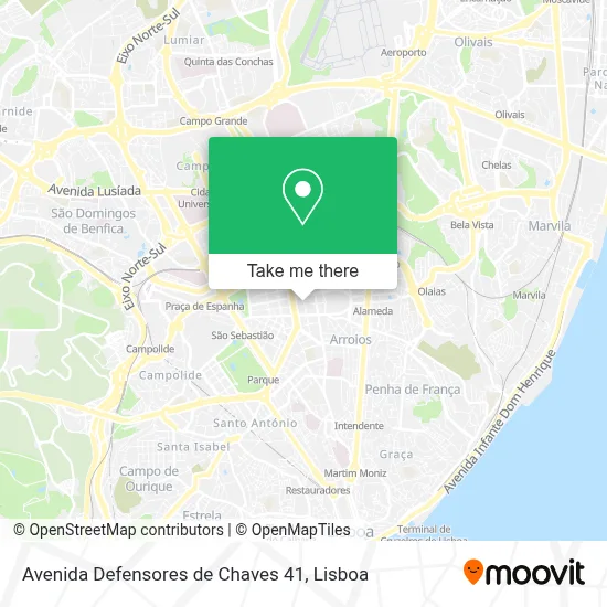 Avenida Defensores de Chaves 41 mapa