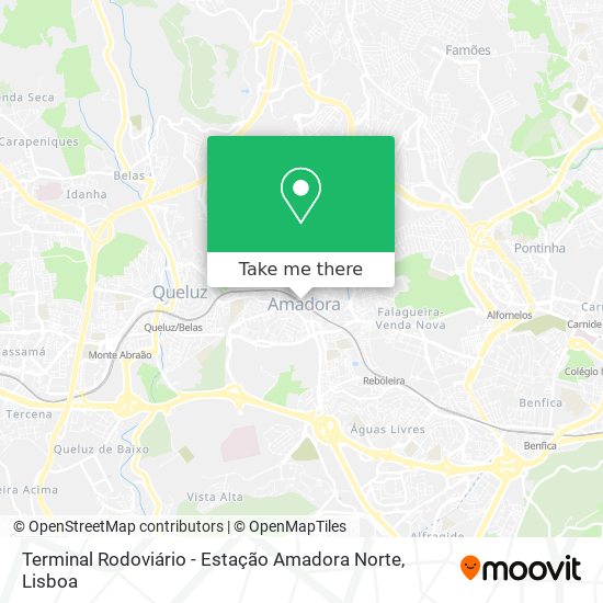 Terminal Rodoviário - Estação Amadora Norte mapa