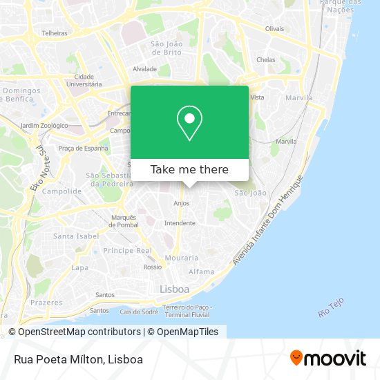Rua Poeta Mílton mapa