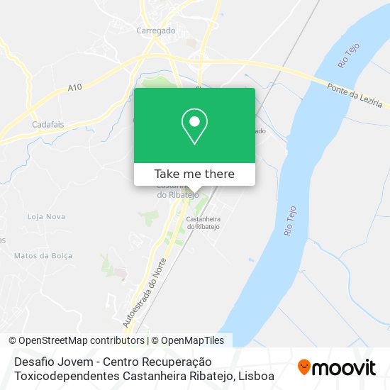Desafio Jovem - Centro Recuperação Toxicodependentes Castanheira Ribatejo map