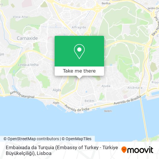 Embaixada da Turquia (Embassy of Turkey - Türkiye Büyükelçiliği) map
