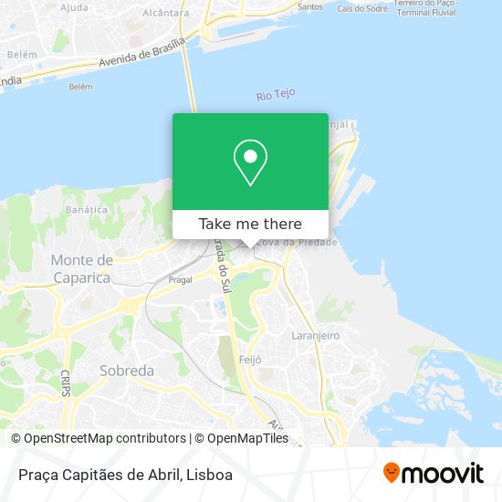 Praça Capitães de Abril mapa