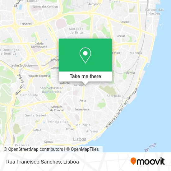 Rua Francisco Sanches mapa