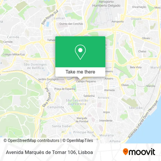 Avenida Marquês de Tomar 106 mapa
